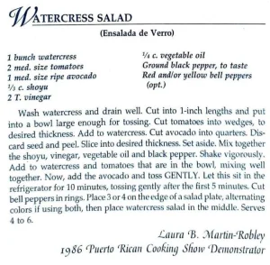 Watercress Salad (Ensalada de Verro)