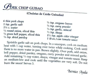 Pork Chop Guisao (Chuletas de Cerdo Guisadas)