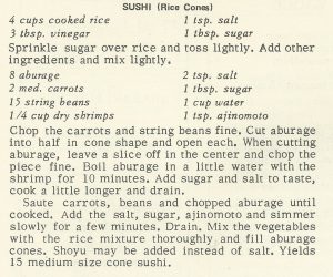 Sushi (Rice Cones)