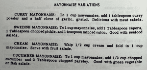 Mayonnaise Variations