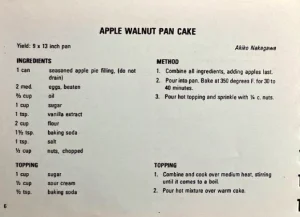 APPLE WALNUT PAN CAKE
